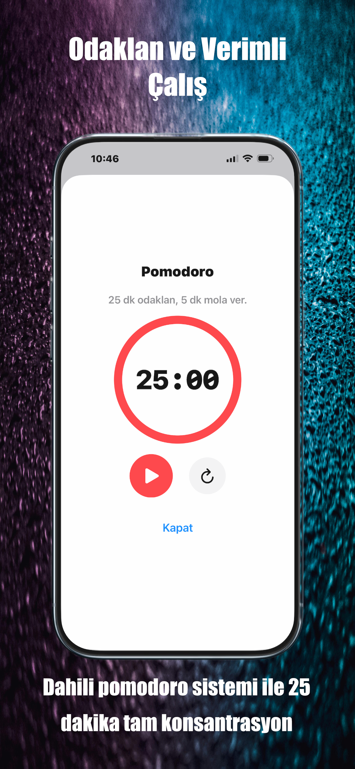 Pomodoro zamanlayıcı
